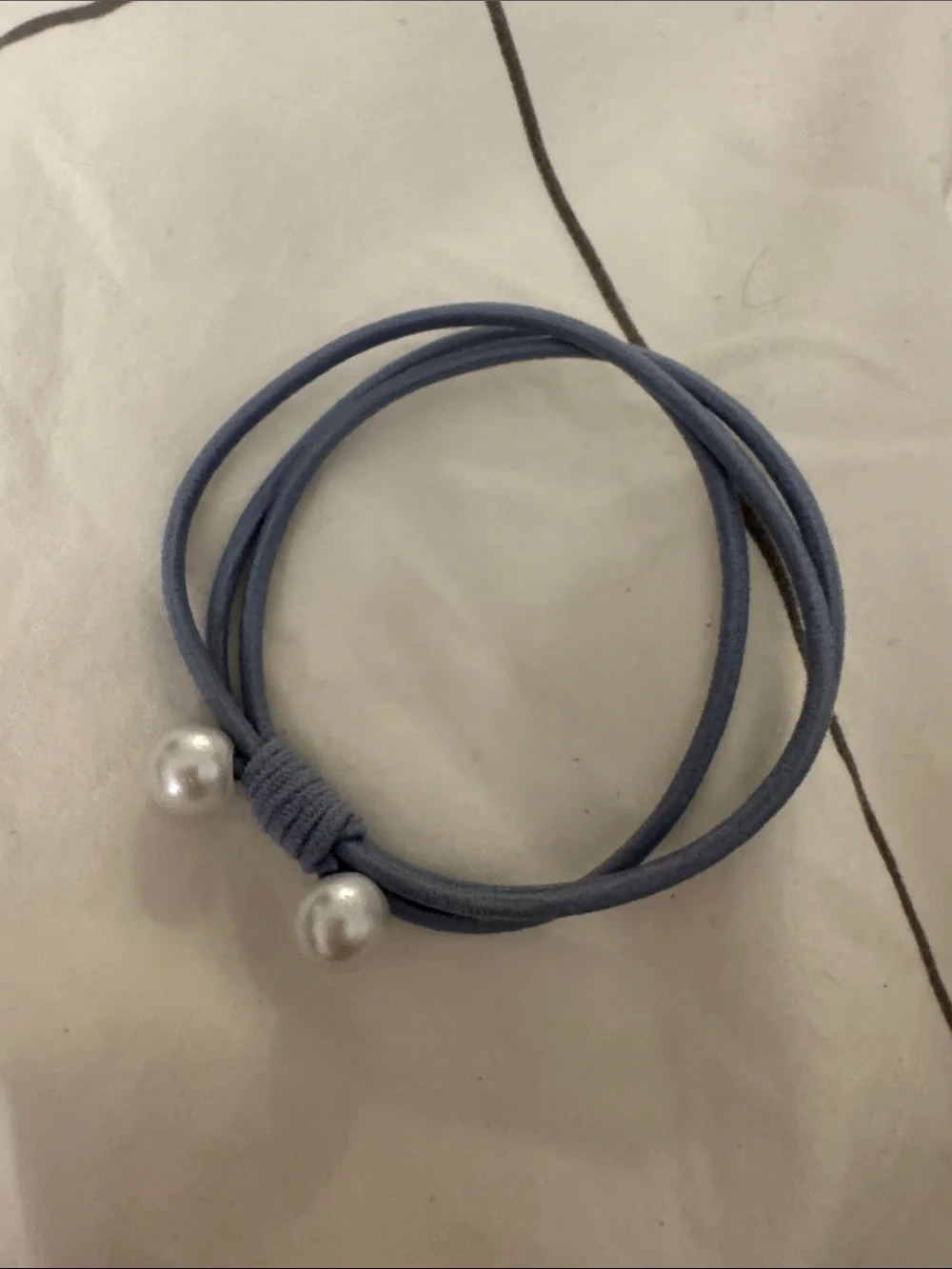 Unbranded Blue Pearl-Accent Hair Wrap